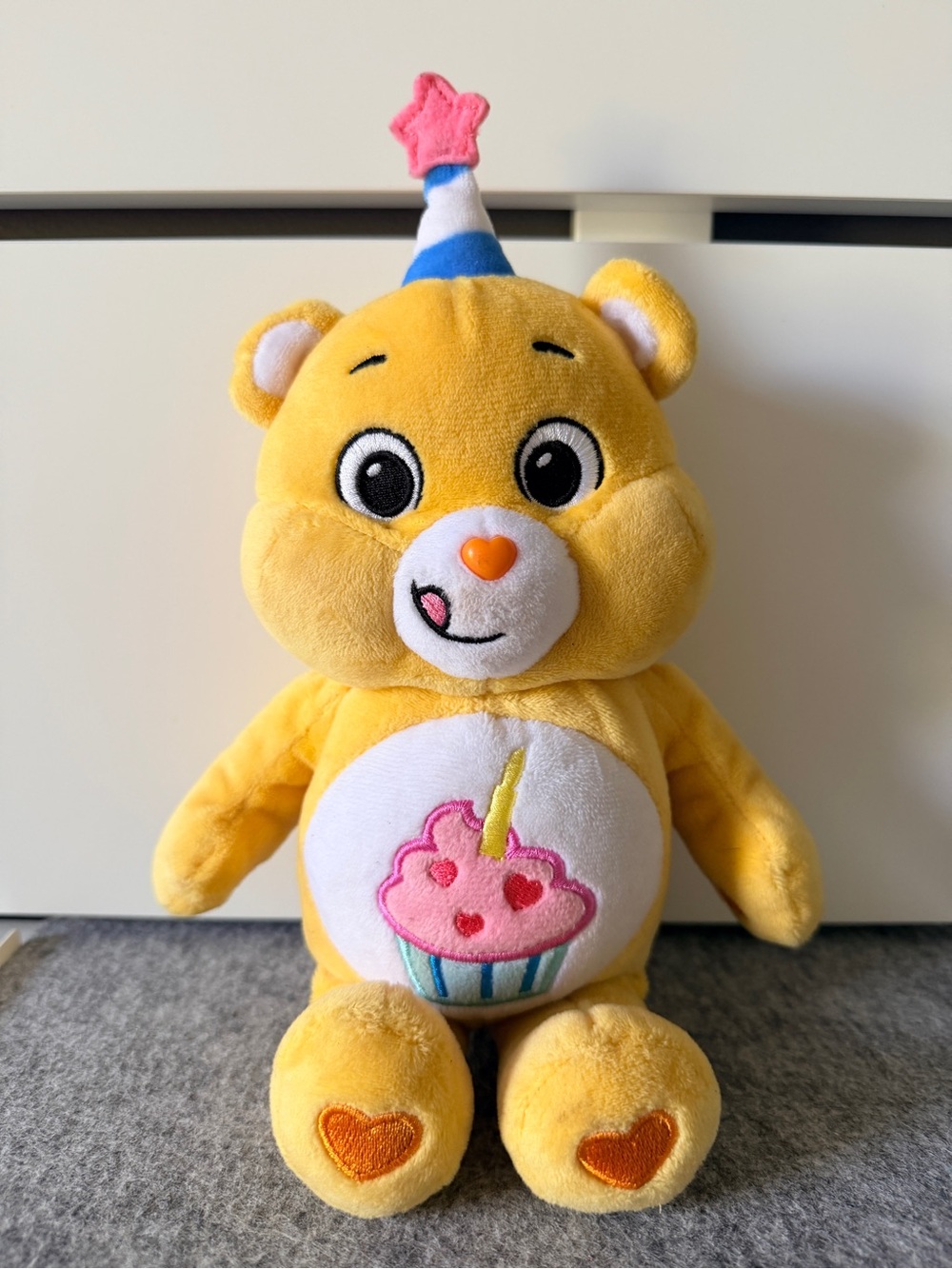 Care Bears Birthday Bear 9” Plush 2022 Basic Fun Yellow Cupcake